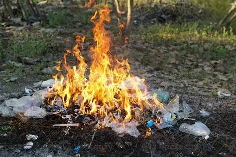 Pile of burning trash