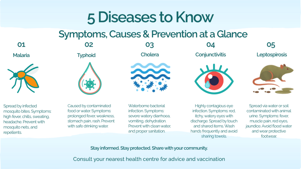 Major diseases in rainy season, casues, symptoms and prevention